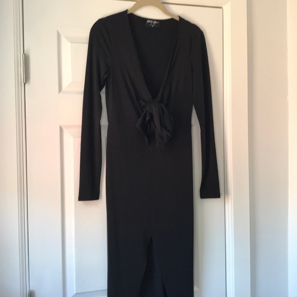 Black gown with middle slit